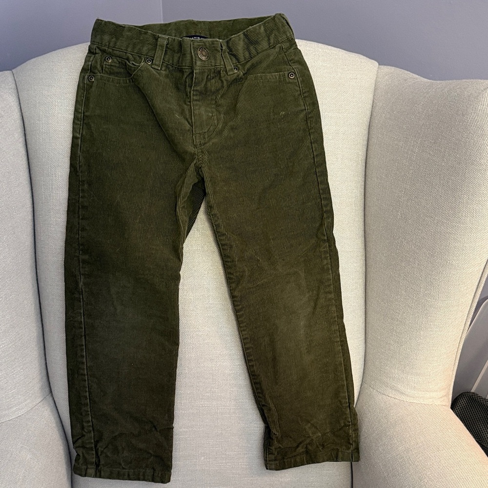 Kids Janie and Jack Forest Green Corduroy Pants